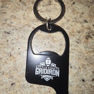 Little Chute Gridiron Black Metal Key Chain